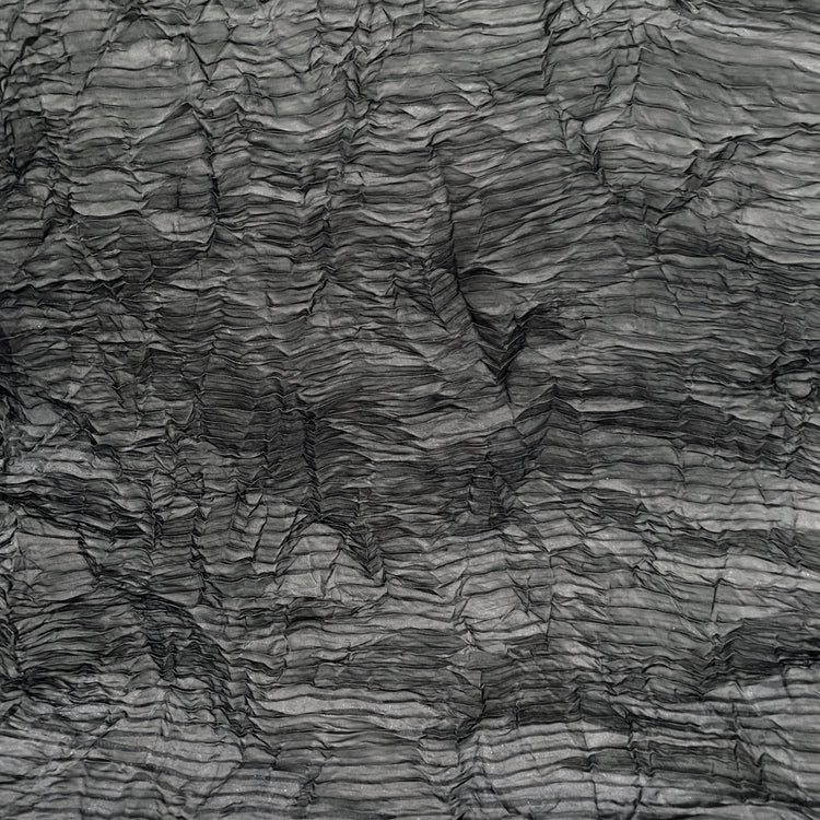 Crushed Pleated Organza - Black