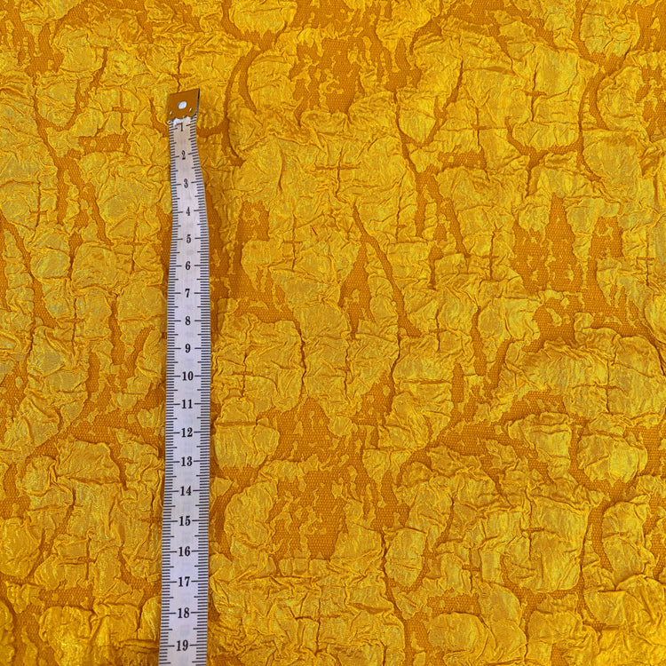 Crinkle Textured Cloqué - Warm Gold