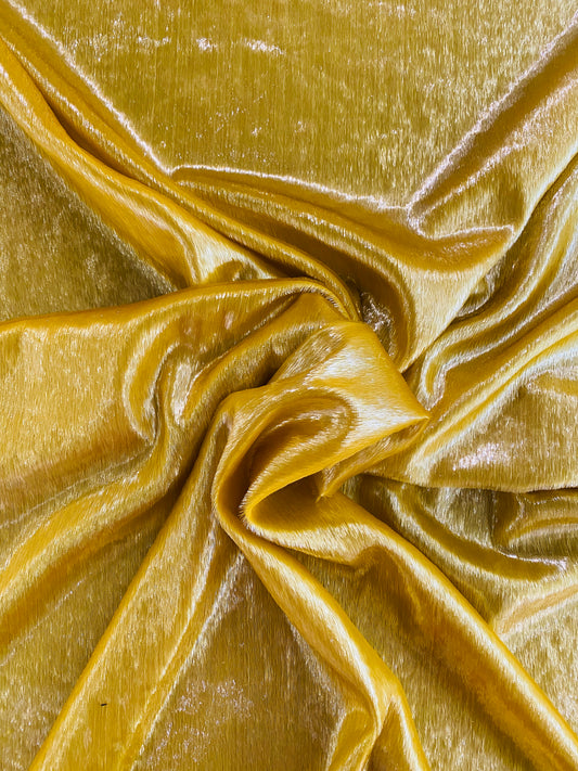 Brushed Metallic Long-pile Velvet - Gold