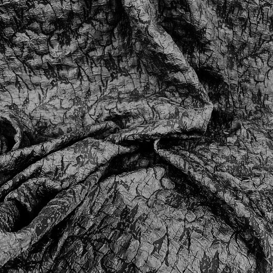Crinkle Textured Cloqué - Black