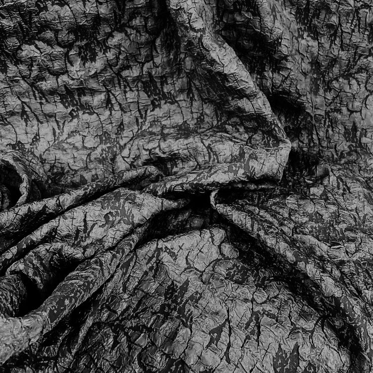 Crinkle Textured Cloqué - Black