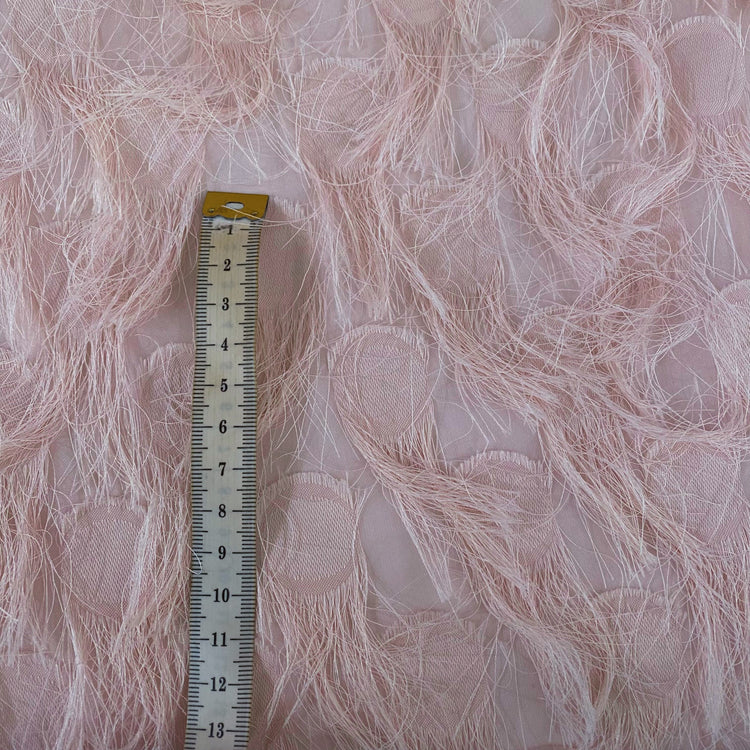 Dobby Fringed Chiffon - Light Pink