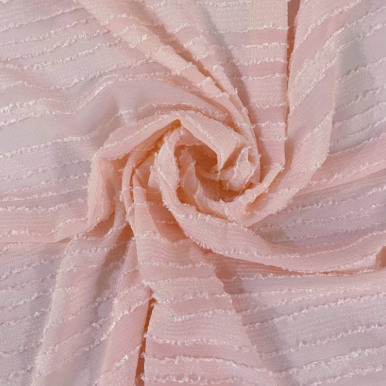 Flange Striped Sheer Crepon - Light Pink