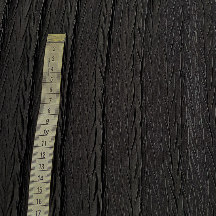 Chevron Plisse Satin - Black