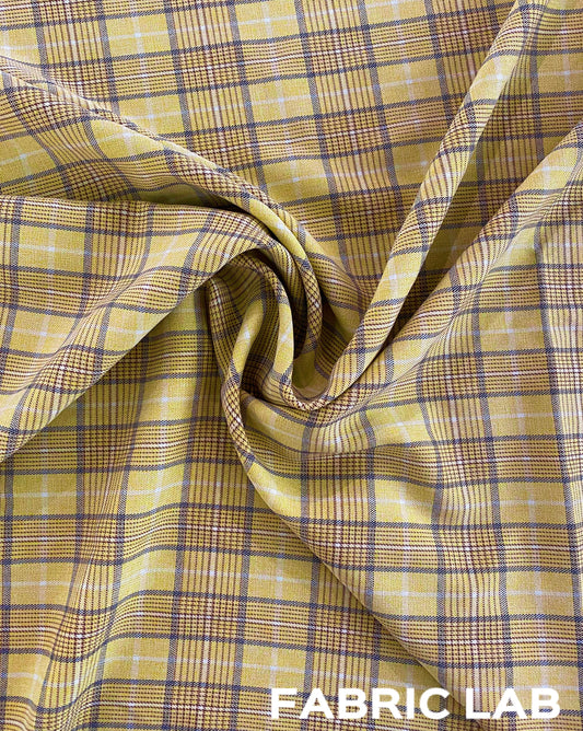Weft Stretch Tartan - Yellow/Black