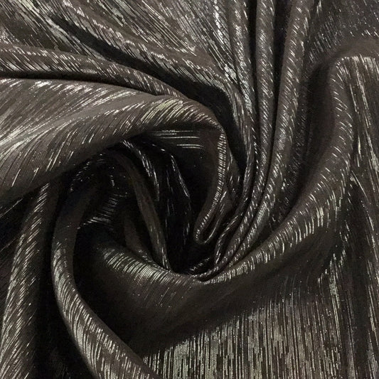 Metallic Dupion - Black/Silver