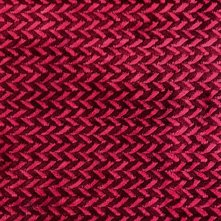 Chevron Faux Fur - Deep Pink/Brick Red