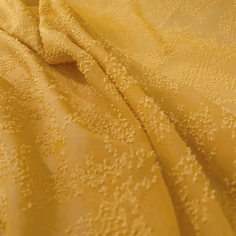 Sheer Crepe - Cut Pile Insert - Mustard Yellow