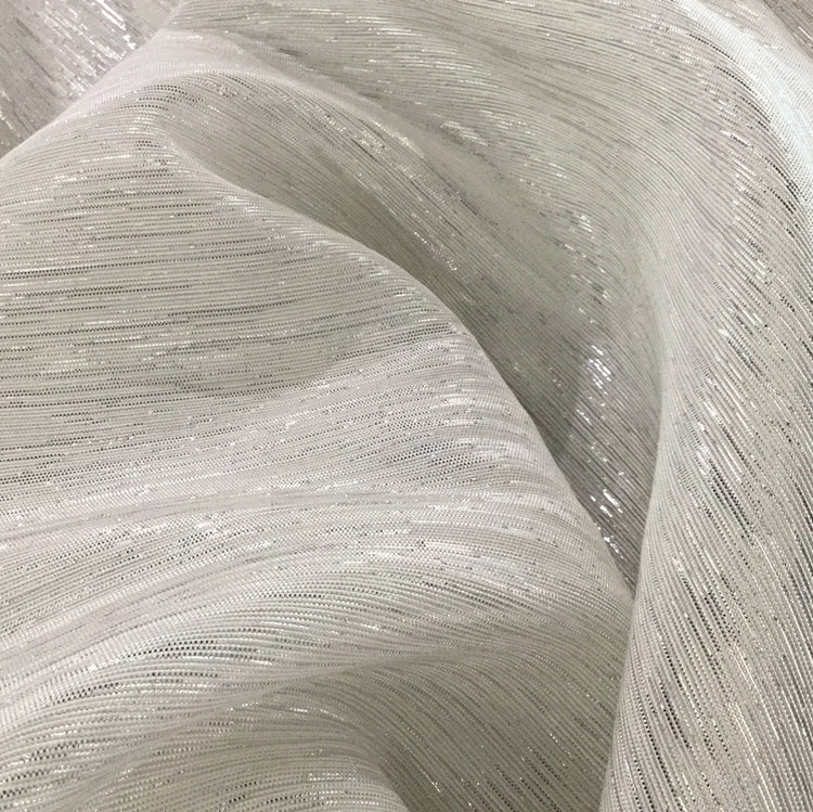 Metallic Dupion - White/Silver