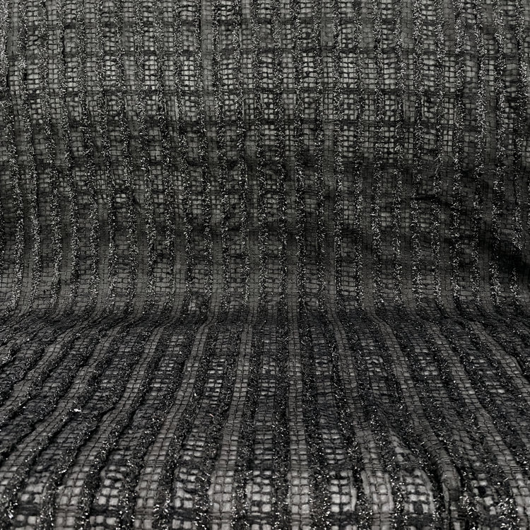 Woven Chiffon Appliqué - Black/Metallic