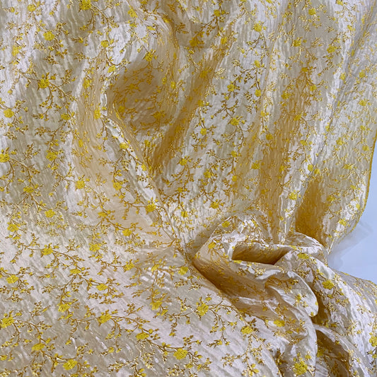 Floral Blossom Brocade - Metallic - Gold/Lemon Yellow