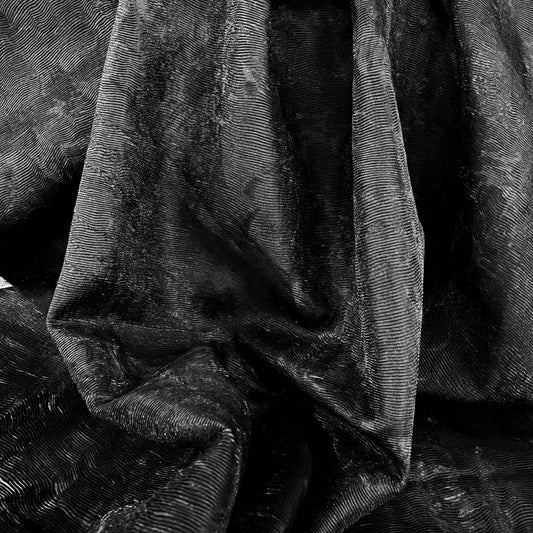 Bonded Plisse - Shibori Dyed - Black