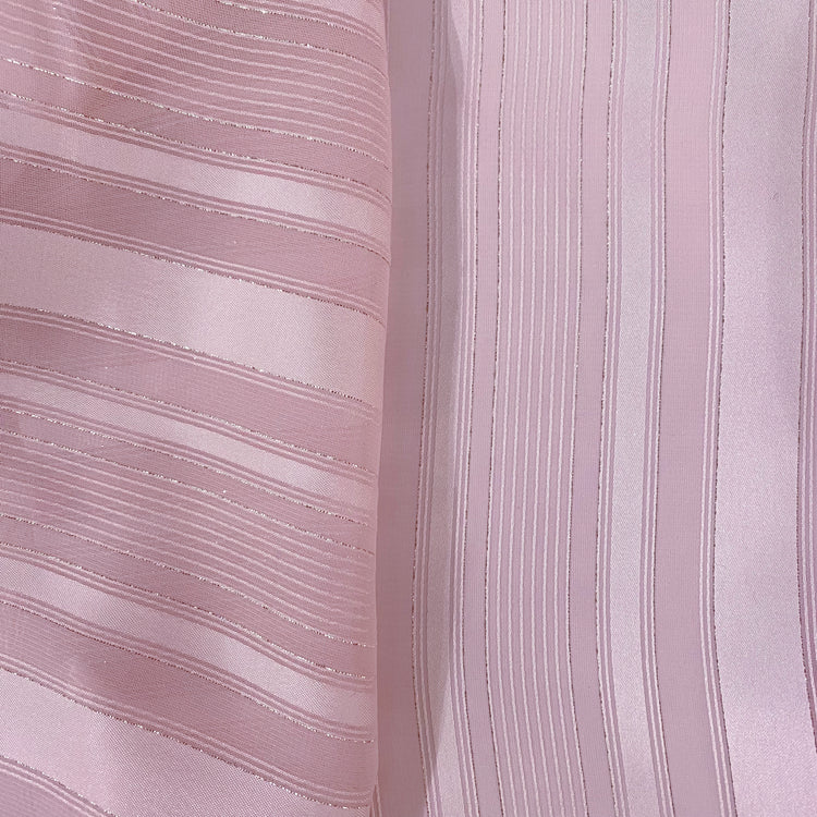 Sheer Stripe Lurex Chiffon - Pink