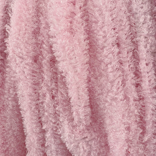 Curled Pile Weft-Knit - Light Pink
