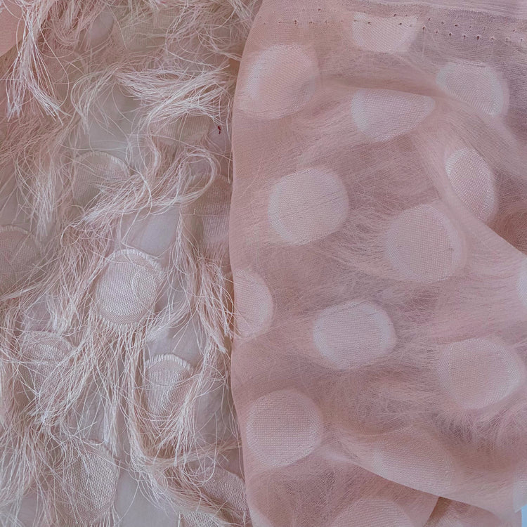 Dobby Fringed Chiffon - Light Pink