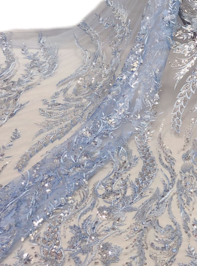 Dragon Forest Sequined Mesh - Lavender/Thistle