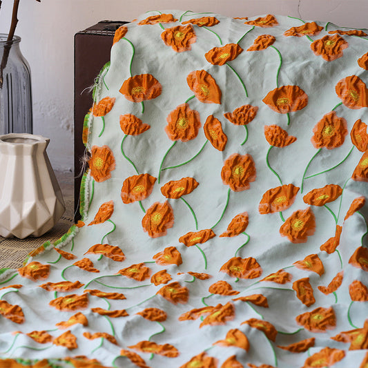 Poppy Poly/Nylon Jacquard- Sky Blue/Orange