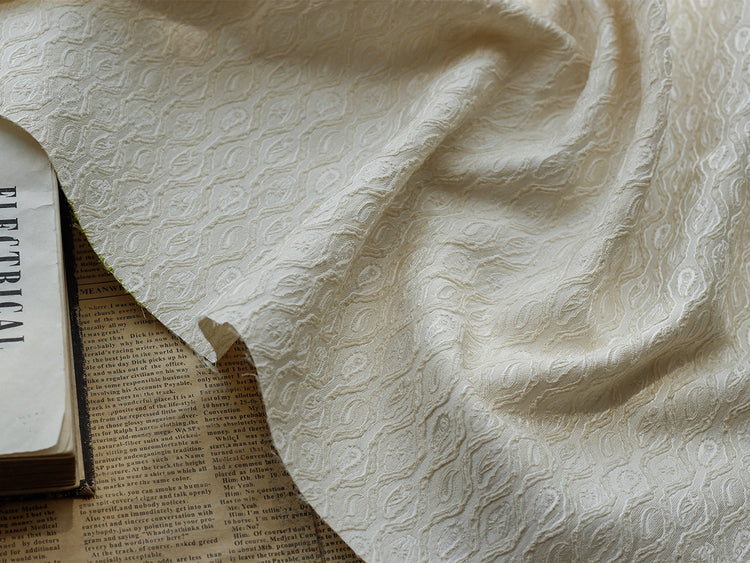 Raised Geometric Jacquard - Creamy White