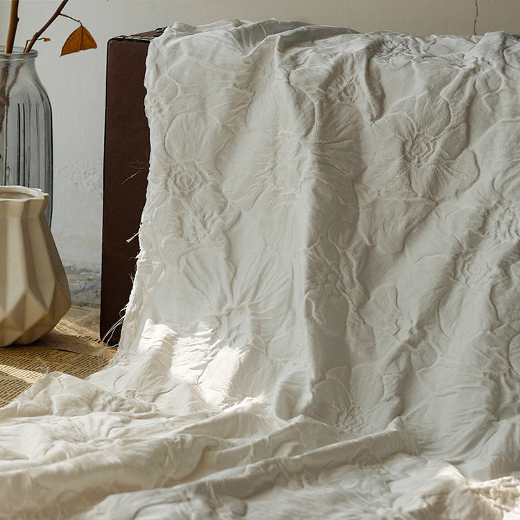 Large Poppy Damask - White