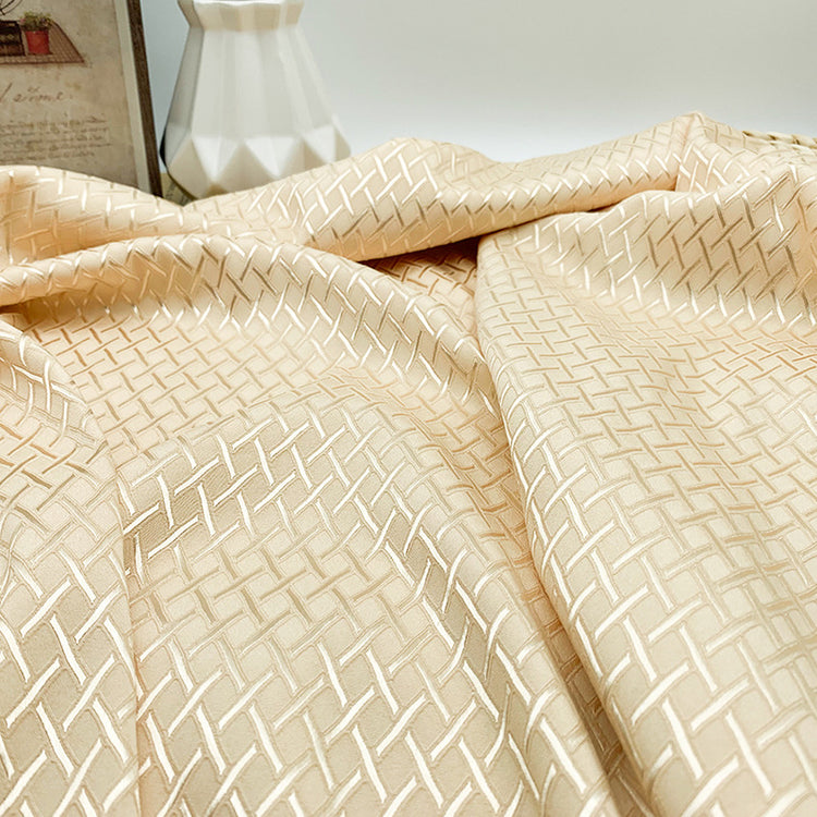 Diamond Hatch Poly/Spandex Damask - Cornsilk