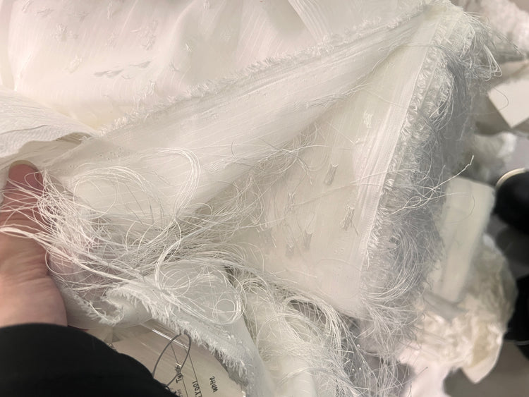 Long Tasseled Dobby Weave - White