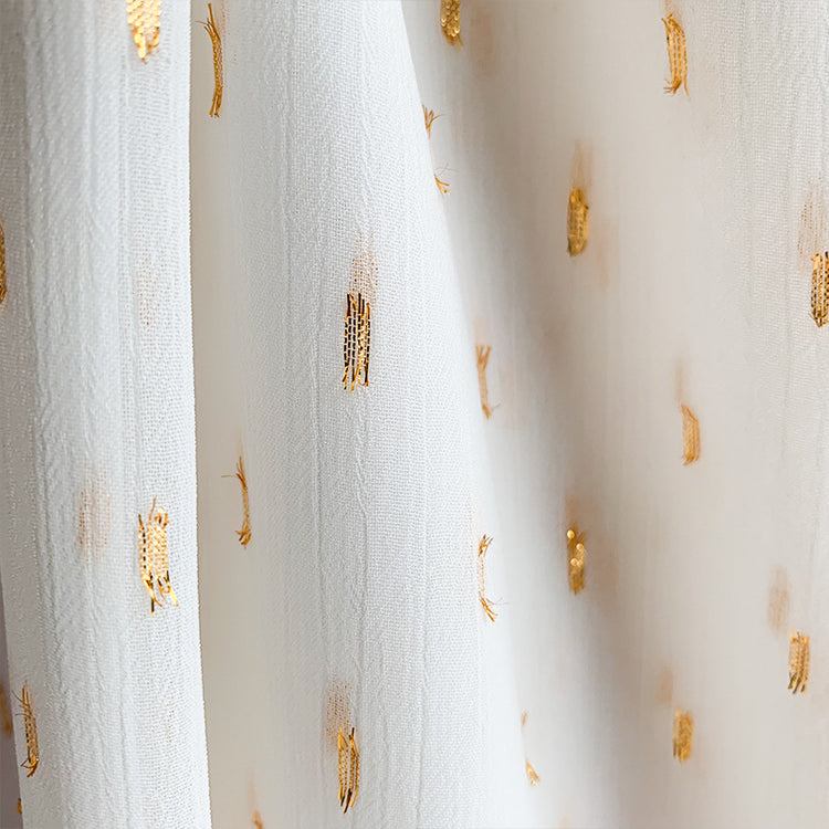 Metallic Dobby Chiffon - White/Gold