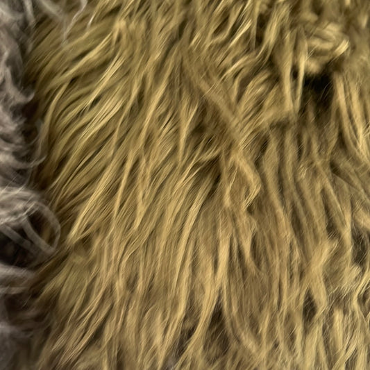 Faux Mongolian Fur - Long Pile -  Olive Green