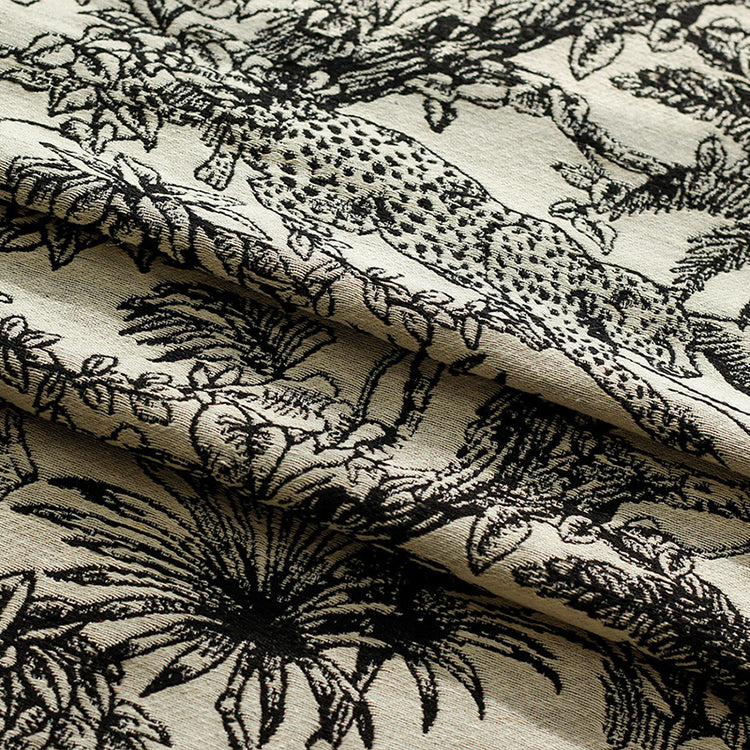Tropical Cotton/Poly Jacquard - White/Black