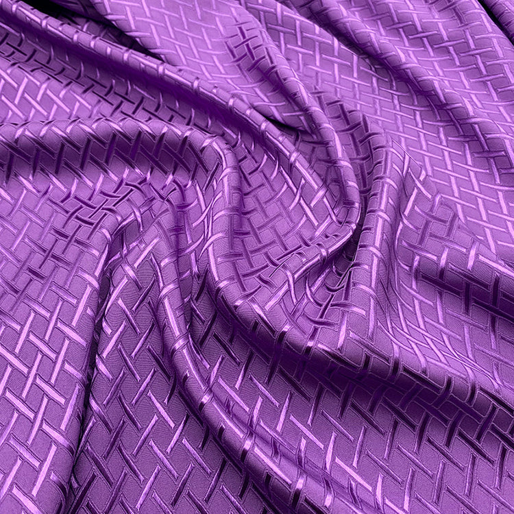 Diamond Hatch Poly/Spandex Damask - Purple