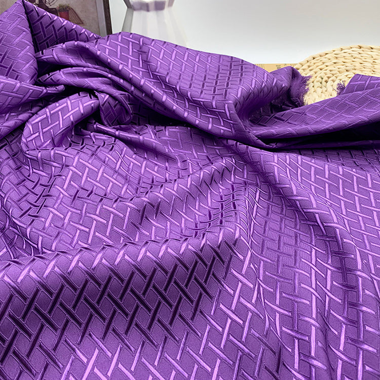 Diamond Hatch Poly/Spandex Damask - Purple
