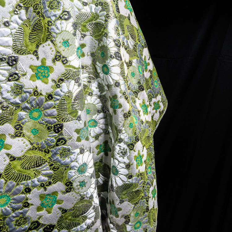 Floral Pop Nouveau Cotton/Poly Brocade - Ivory/Olive