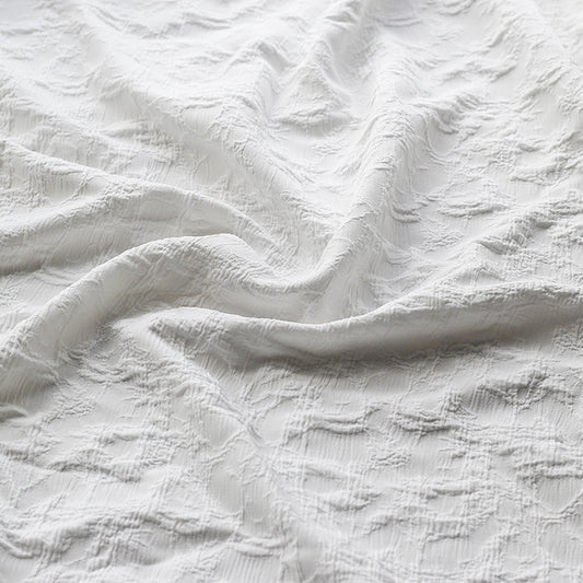 Rippled Plisse Damask - White