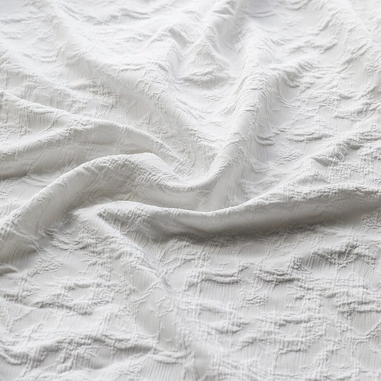 Rippled Plisse Damask - White