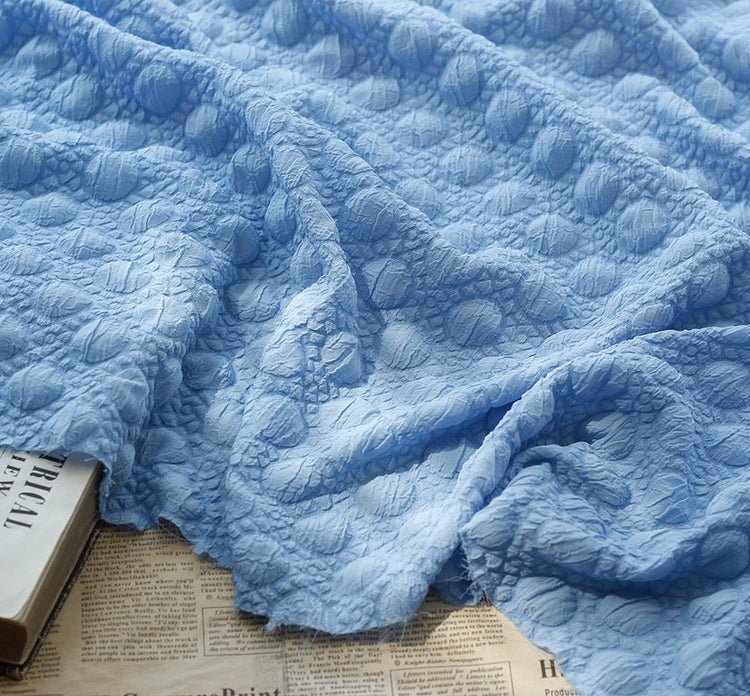 Stretch Bubble-Wrap Double Weave - Light Blue