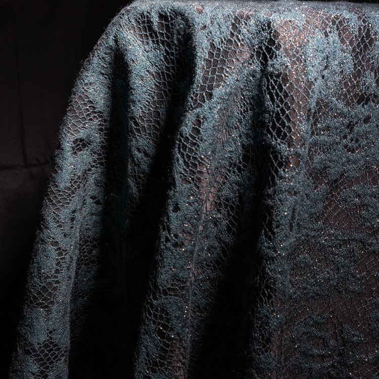 Floral Lace Jacquard - Deep Sea Green/Black