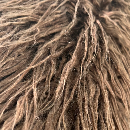 Faux Mongolian Fur - Long Pile - Coffee Brown
