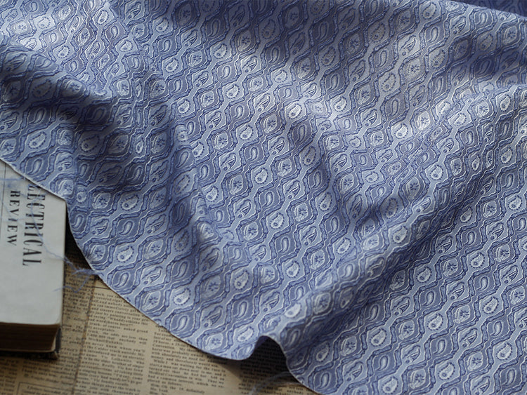 (Remnant) Raised Geometric Jacquard - Lavender/Blue - 0.95m