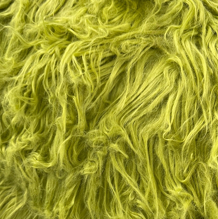 Faux Mongolian Fur - Long Pile - Yellow Green