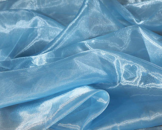 Metallic Organza - Light Sky Blue