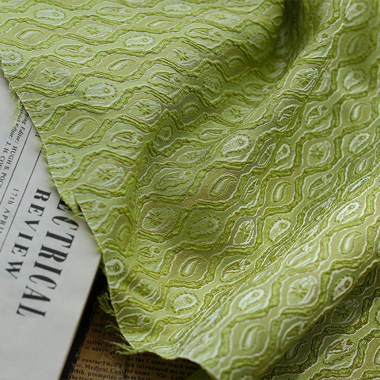 Raised Geometric Jacquard - Green