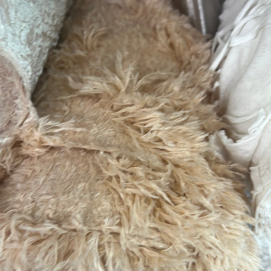 Faux Feather - Cut-Pile Warp Knit - Semi Sheer - Bisque