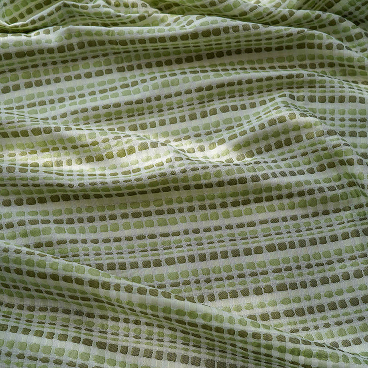 Organic Check Cotton/Poly - Olive/Pale Green