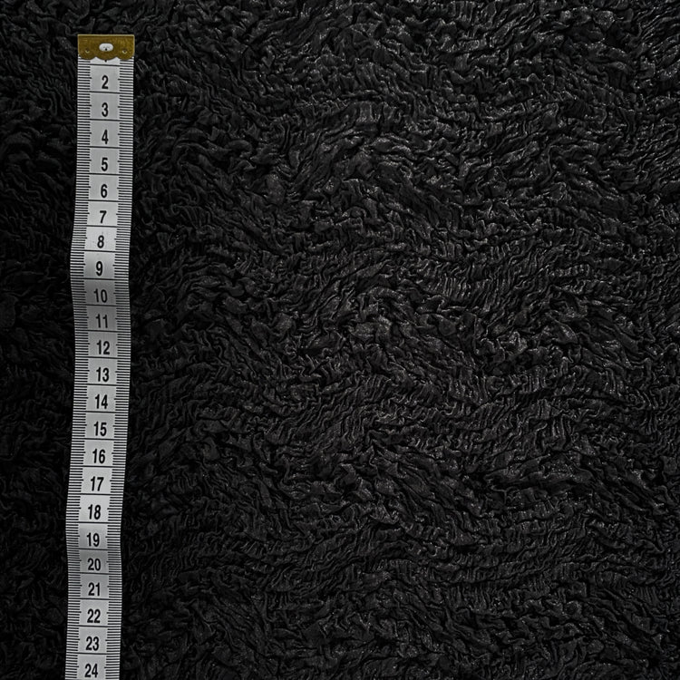 Warped Checkerboard Smocked Satin - Black