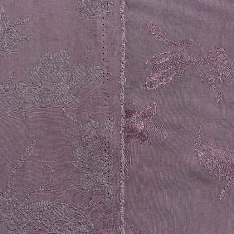 Butterfly Blossom Silk/Cotton Damask - Thistle