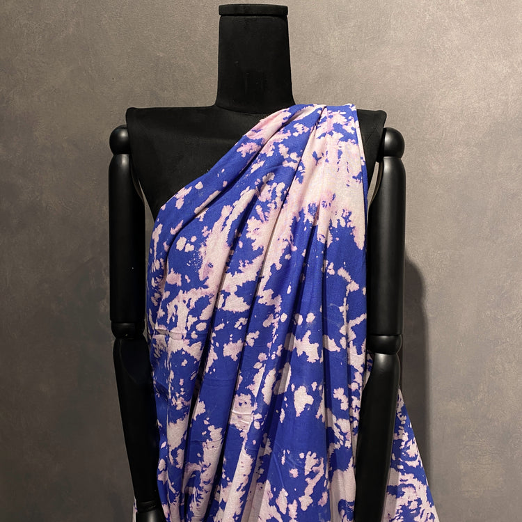 Pigmented Tie Dye Linen Poplin - Blue / White