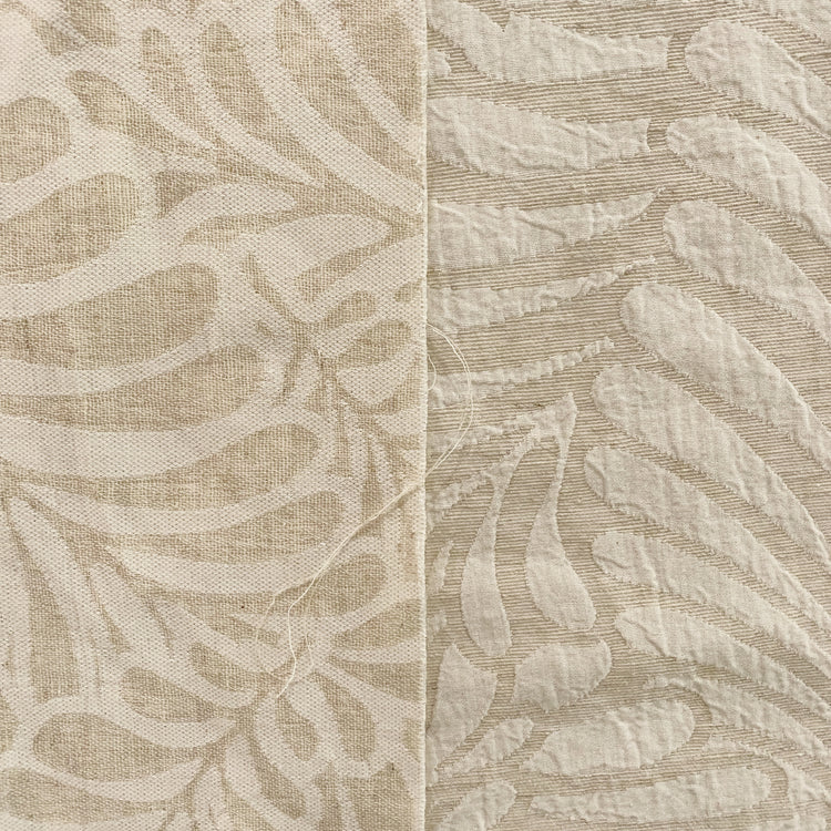 Fern Leaf Linen Cotton Matelassé Jacquard - Undyed / Natural