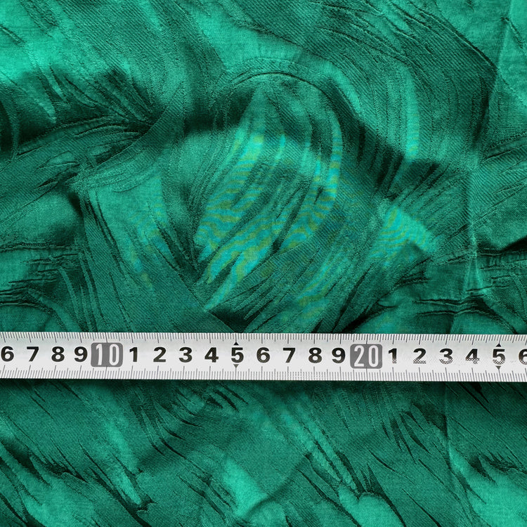 Abstract Brushstrokes Silk/Viscose Damask - Sea Green