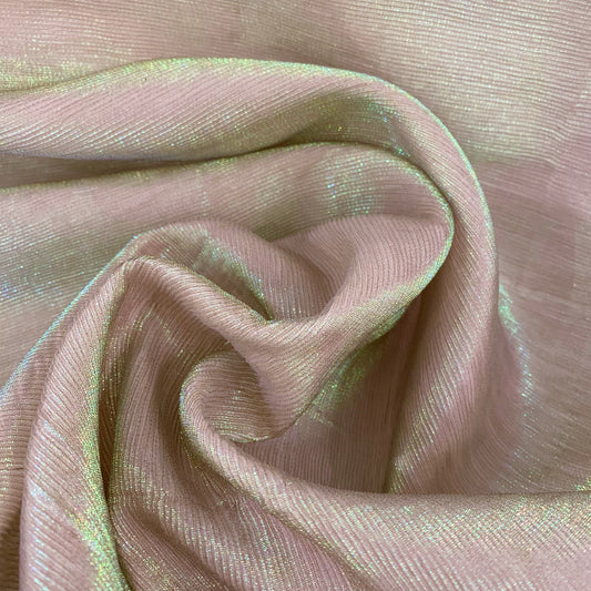 Bonded Shot Plisse - Metallic - Pale Pink/Pale Green