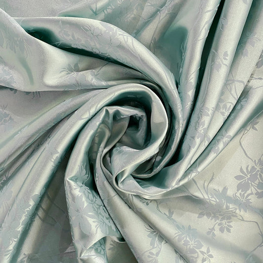 Satin Orchid Damask - Pale Turquoise