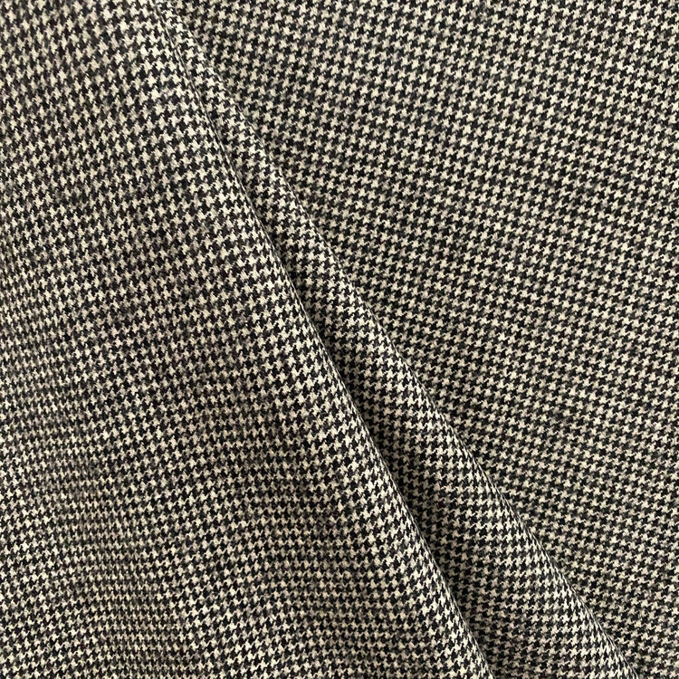 Australian Merino Brushed Wool Flannel - Puppytooth - Black / White